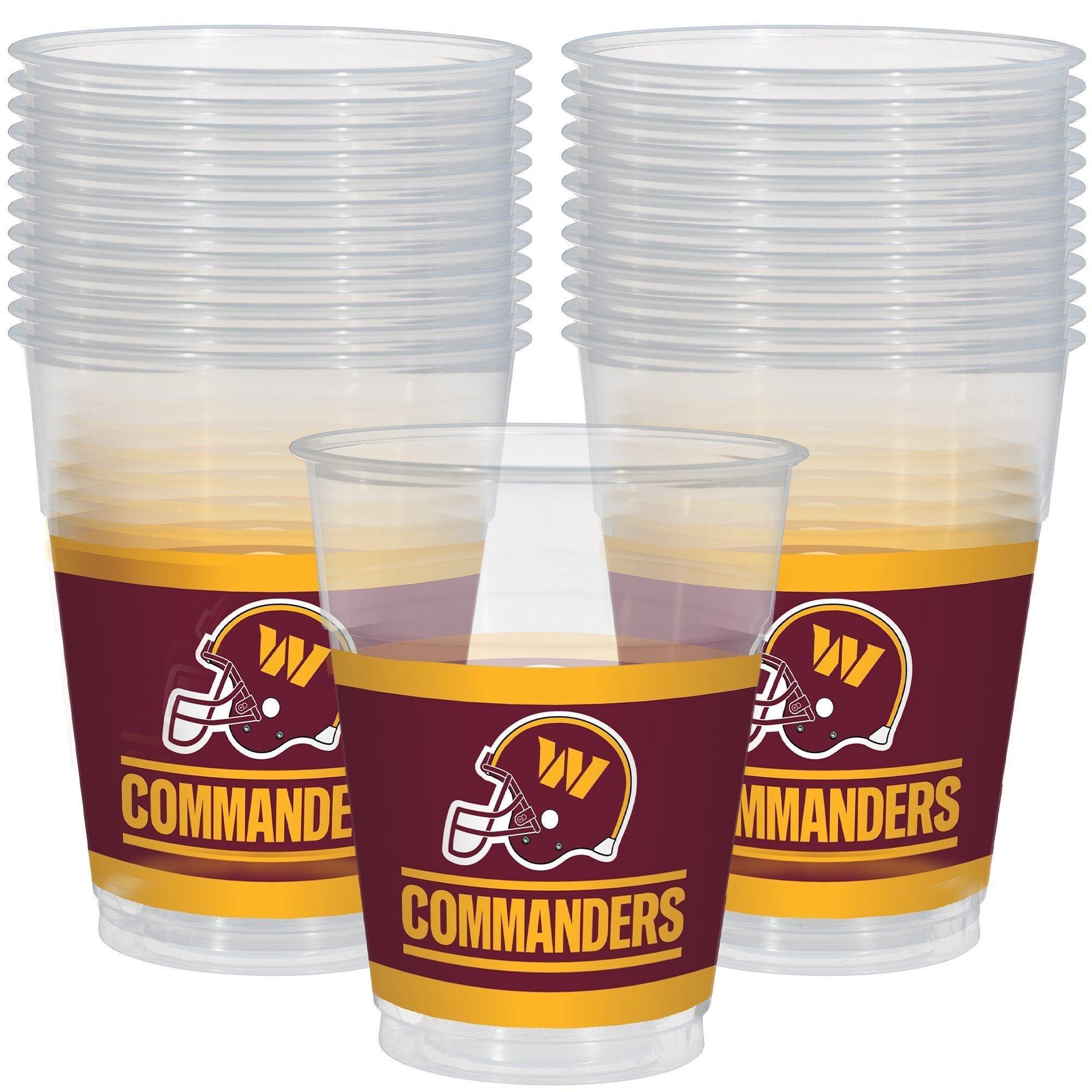 Washington Commanders Party Supplies Pack for 18 Guests - Kit Includes Plates, Napkins, Table Cover, Cups, Cutlery, Serving Bowl, Banner Decoration & Centerpiece